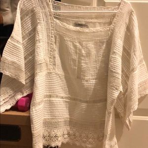 Zara embroidered and lace like white blouse